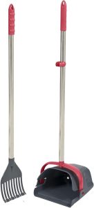 Petmate 71078 Clean Response Swivel Bin and Rake Solid Handle for Pets