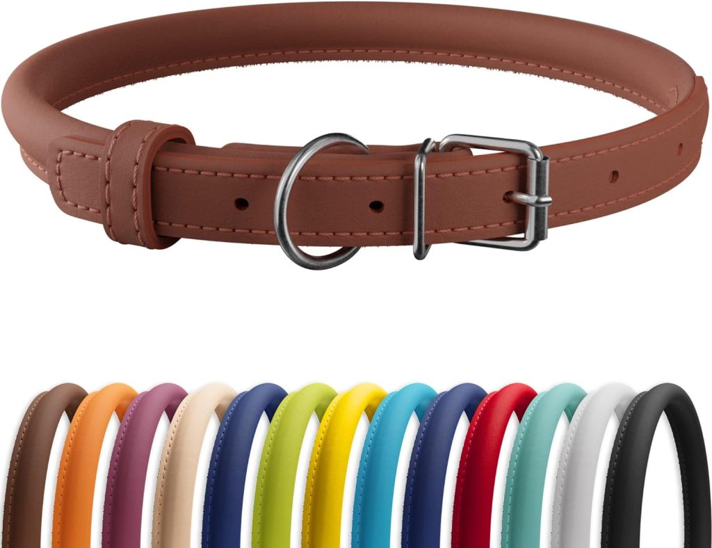 CollarDirect Rolled Leather Dog Collar