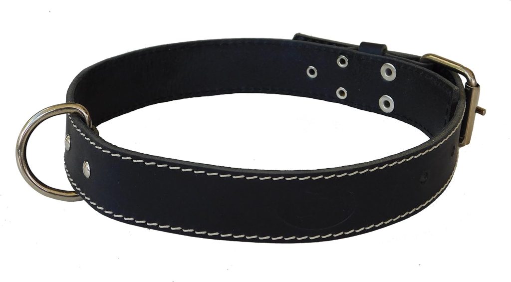Euro-Dog Collar Luxury Soft Leather Adjustable Buckle Dog Collar