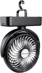 Portable Camping Fan with LED Lantern
