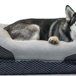 BarksBar Snuggly Sleeper Large Gray Diamond Orthopedic Dog Bed